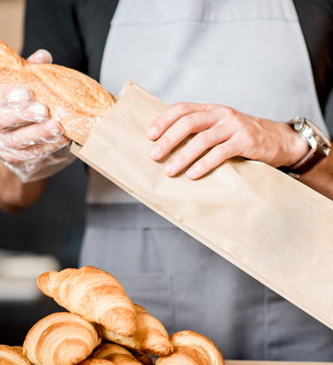 Paper food bag for bread